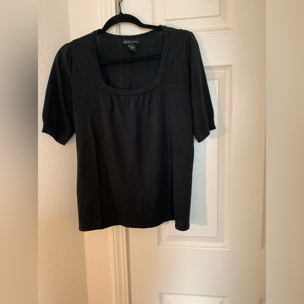 New York & Company Black  professional knitted top